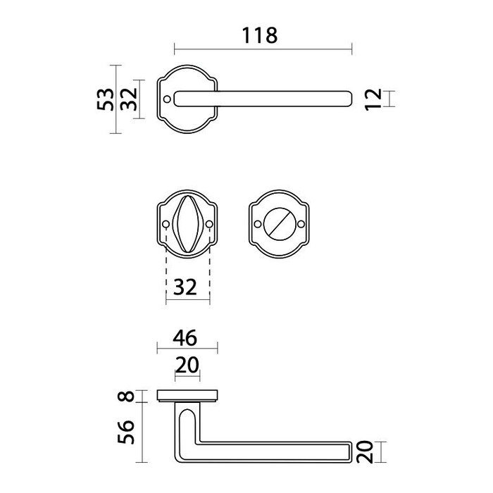 HDD Poignées de porte noires police RALPH
