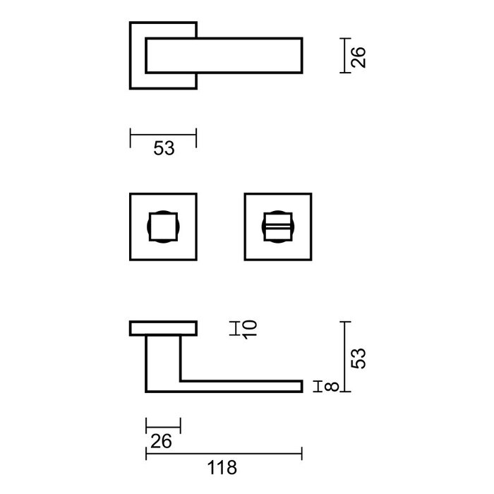 HDD Black door handles Cubica