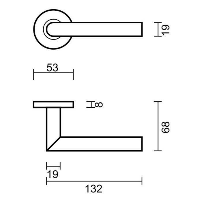 HDD Poignées de porte pour disque dur Rocker 19 mm - noires