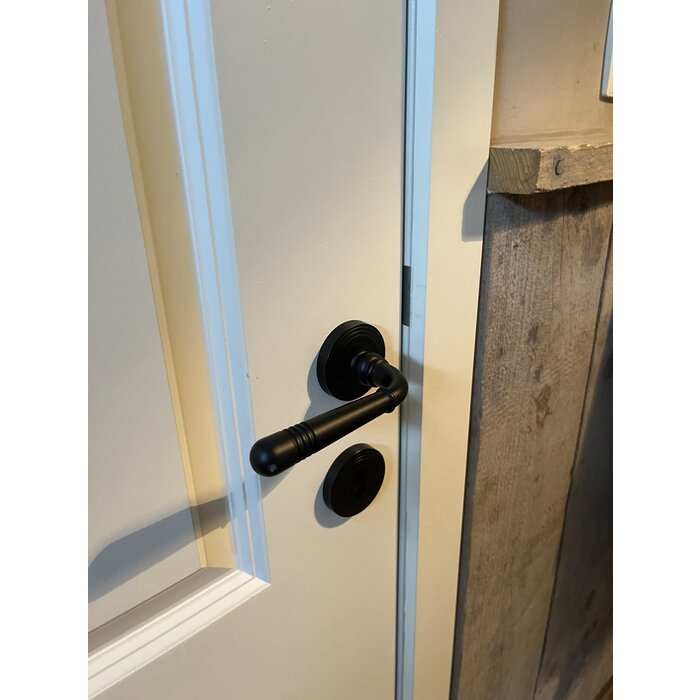 Intersteel Poignée de porte Intersteel Helena sur rosace Ø 54X9 mm - Noir mat