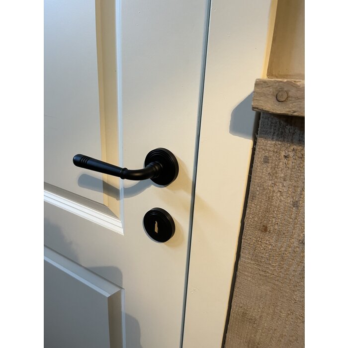 Intersteel Poignée de porte Intersteel Helena sur rosace Ø 54X9 mm - Noir mat