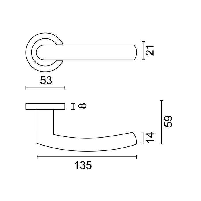 HDD Schwarze Türgriffe „Ovale C-Form“