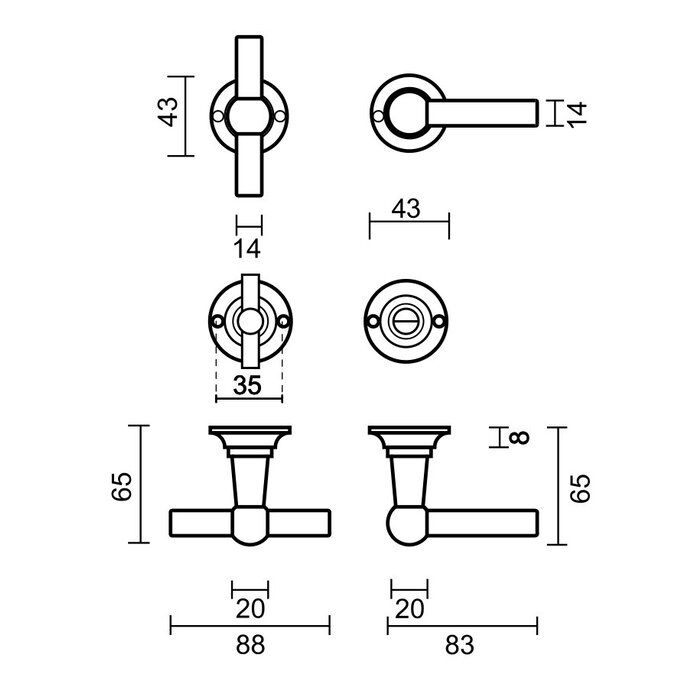 HDD Black door handles Petra T+L
