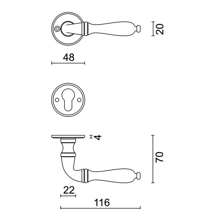 HDD Black door handles Da Vinci