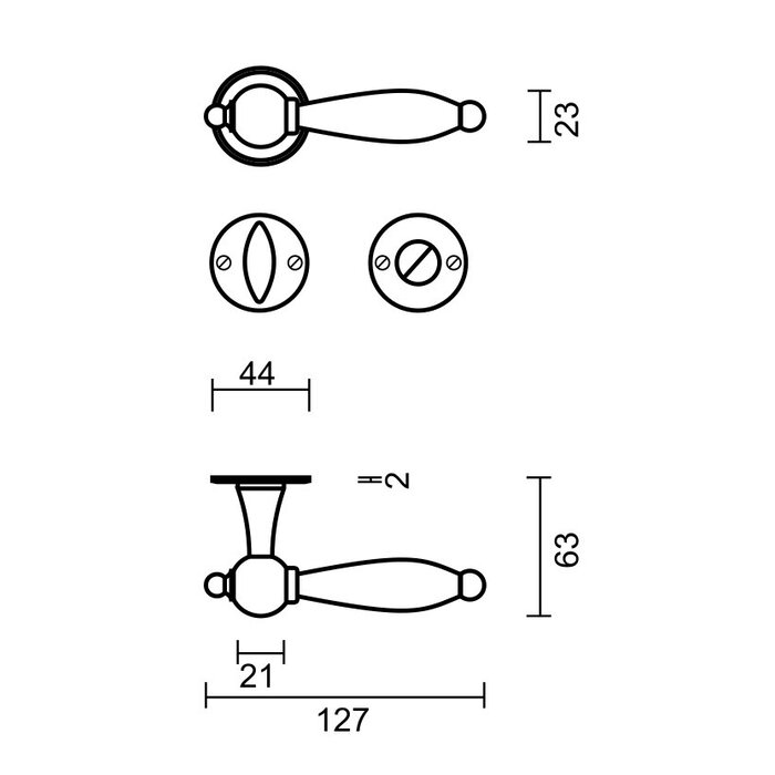 HDD Black door handles Natalie