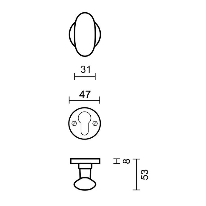 HDD Poignée de porte/bouton de porte doré Olive OM