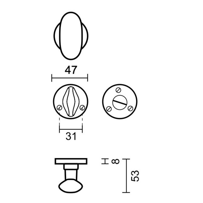 HDD Golden door handle/door knob Olive OM