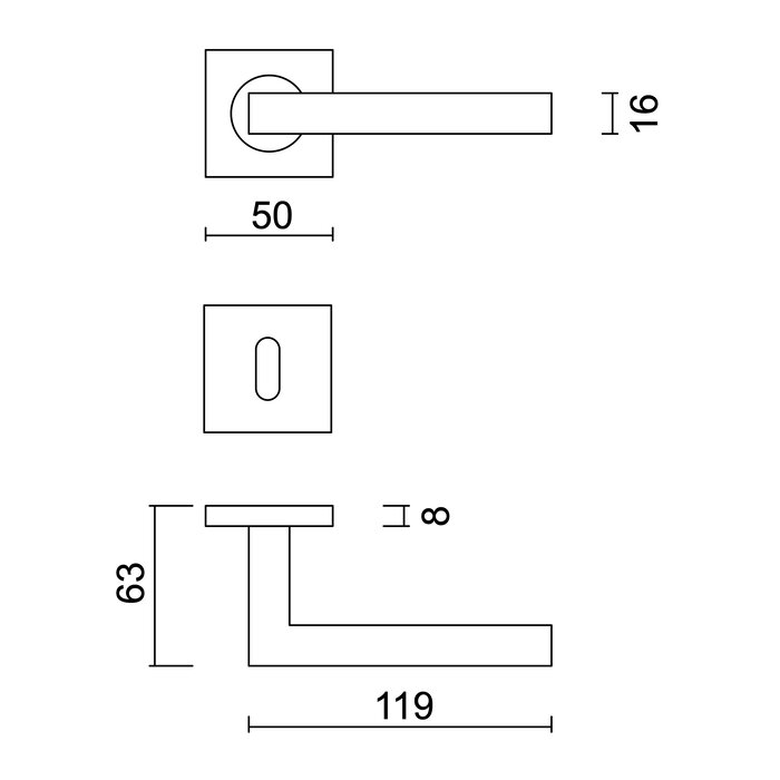 HDD Türgriffe Kubic Shape in Mattgold