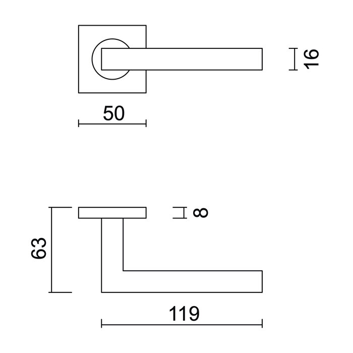 HDD Deurklinken Kubic Shape in mat goud