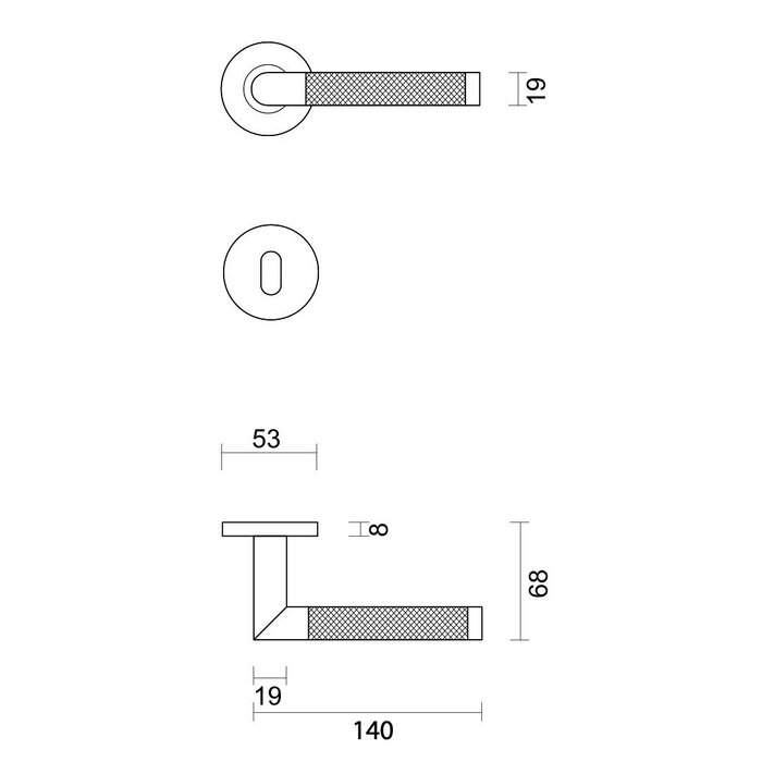 HDD Türgriffe HASHTAG mattgold