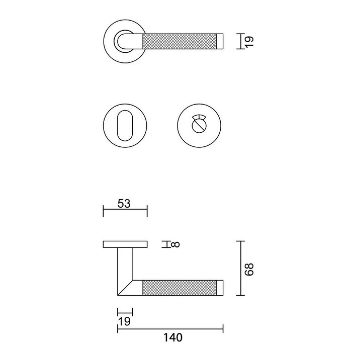 HDD Deurklinken HASHTAG  mat goud