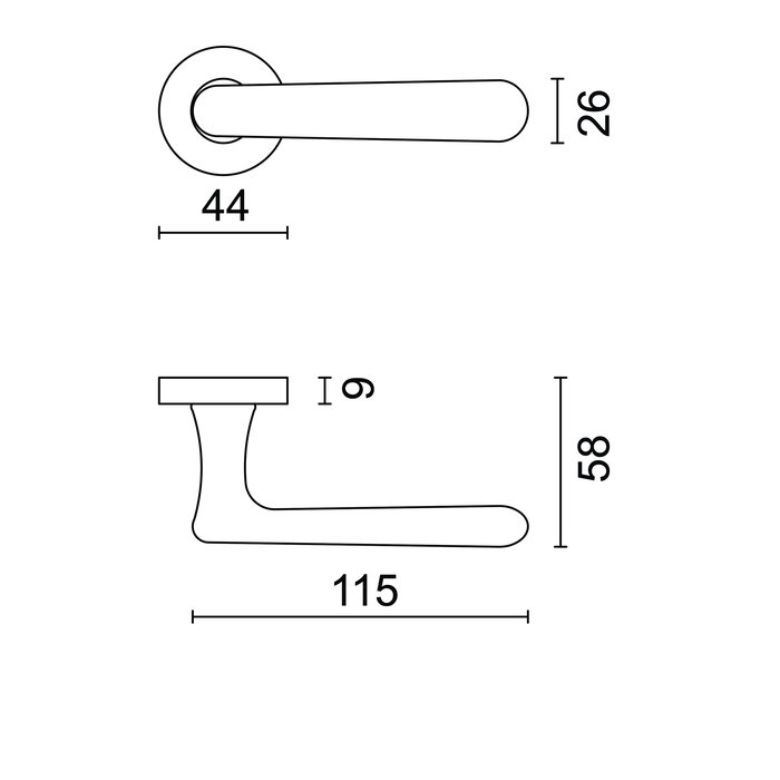 HDD Door handles Vera matt gold