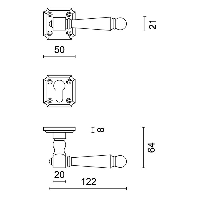 HDD Türgriffe Rubens altgelb