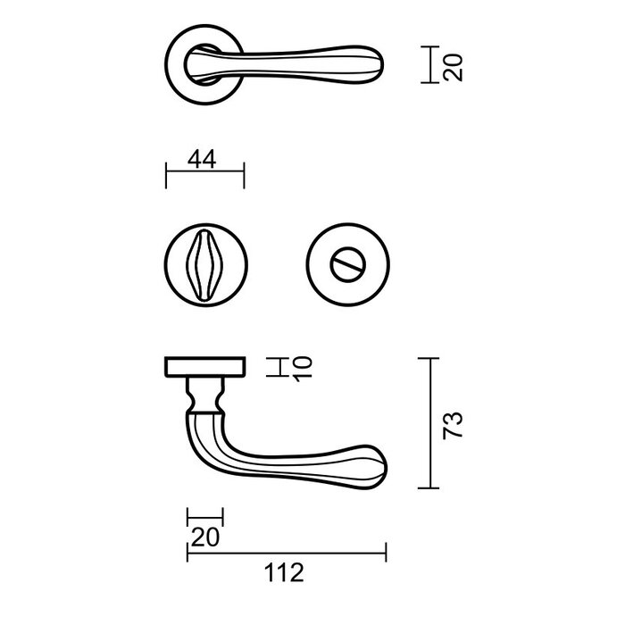HDD HDD Door handles Greta in bronze