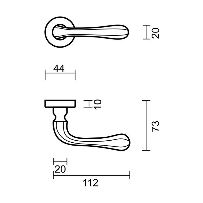 HDD HDD Door handles Greta in bronze