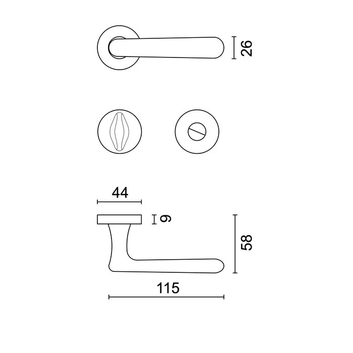 HDD HDD Door handles Vera in bronze
