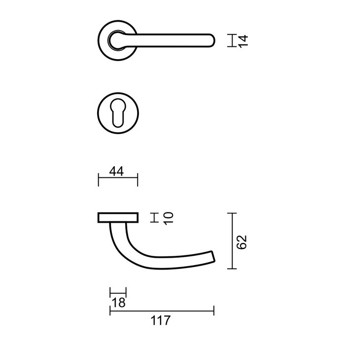 HDD Door handles Lilla in bronze