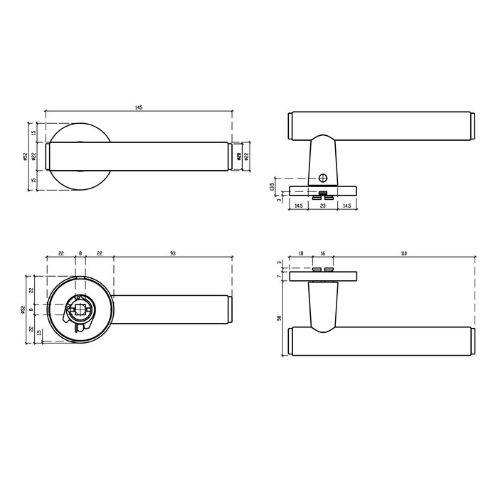 Aprile Solid Aprile door handles EGERIA Ø52mm - Gold polished/brown leather