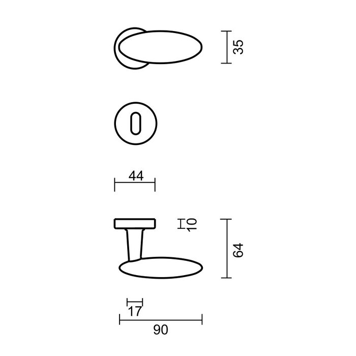 HDD Olive door handles in bronze