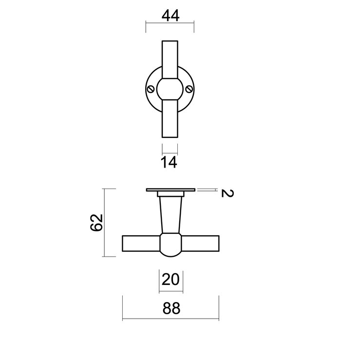 HDD Door handles Petra NM T+T in rust colour