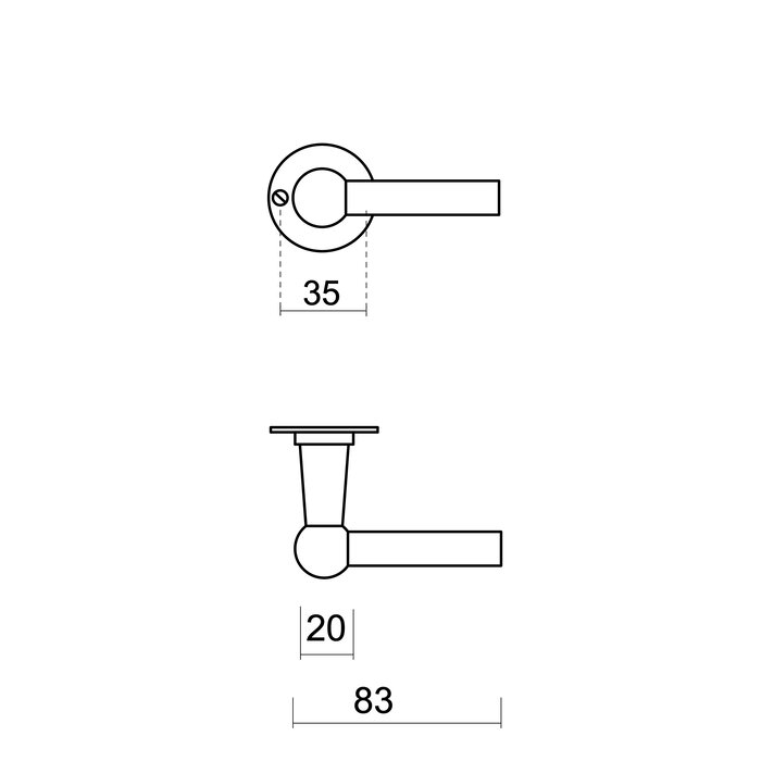 HDD Door handles Petra NM L+L in rust colour