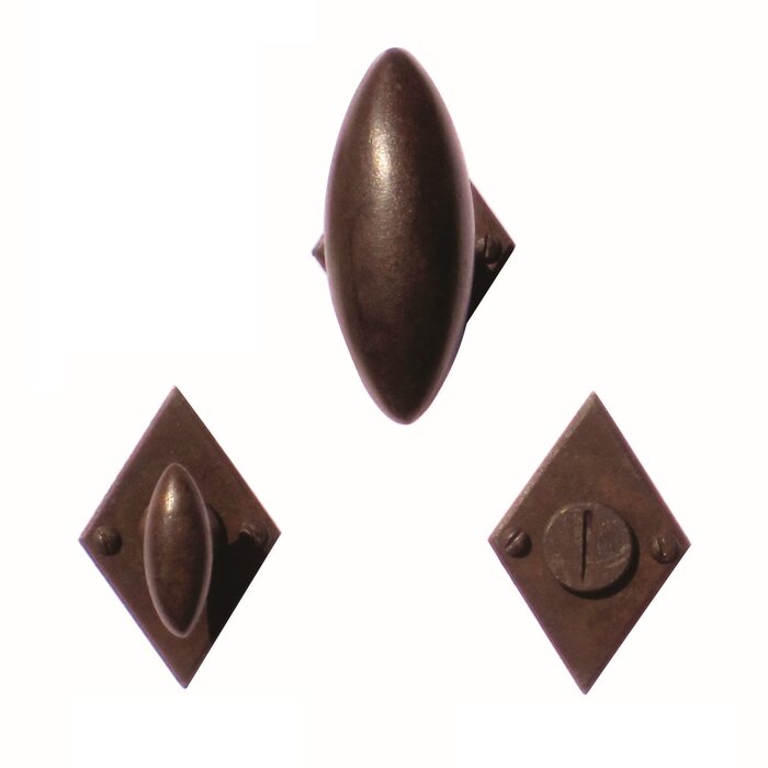 HDD Roestkleurige deurklinken 'Olive ruit'