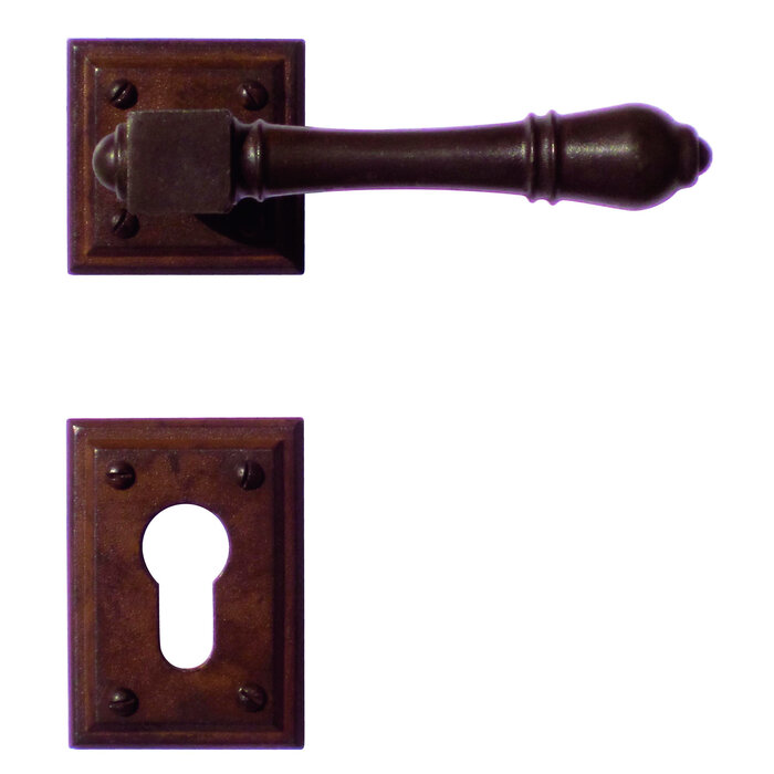 HDD Door handles Carre in rust color - Square