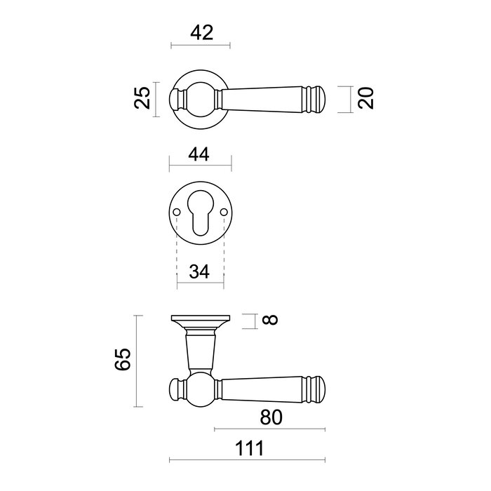 HDD Rust-colored door handles Anna-Lucia