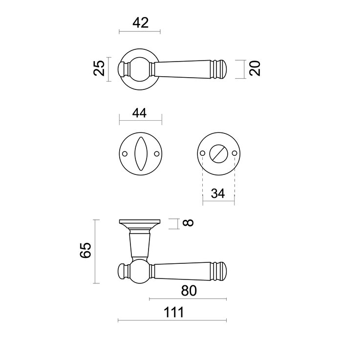 HDD Poignées de porte couleur rouille Anna-Lucia