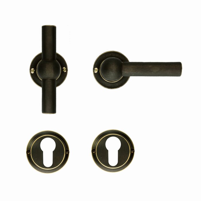 HDD Old Brass door handles Petra T + L