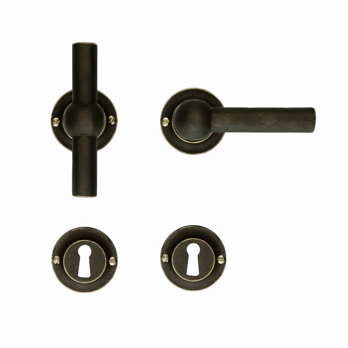 HDD Old Brass door handles Petra T + L