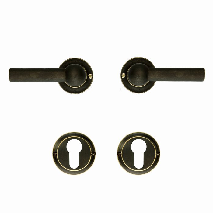 HDD Alte Messing Türgriffe Petra L + L