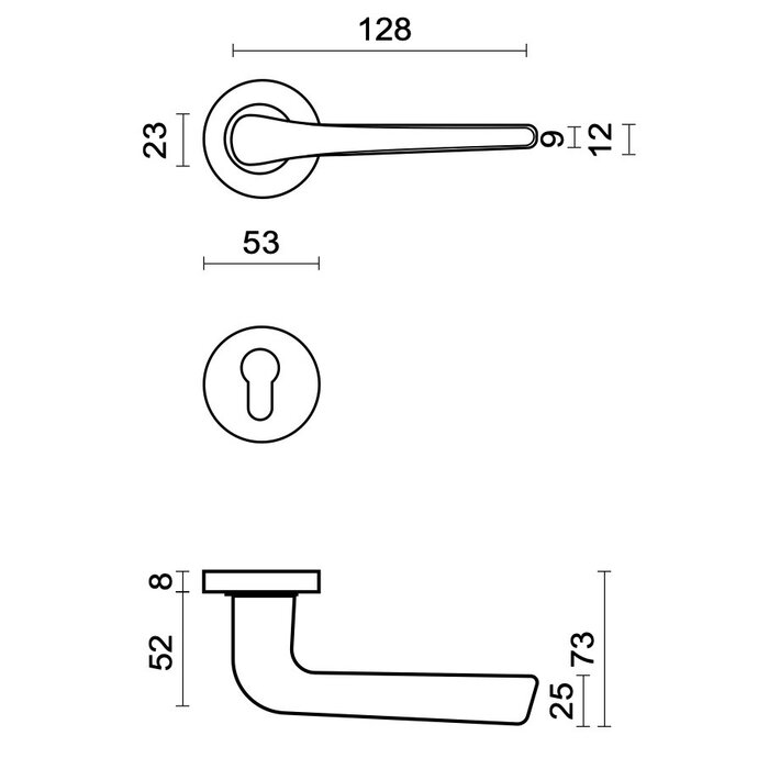 HDD Poignées de porte plates noires SIPORA