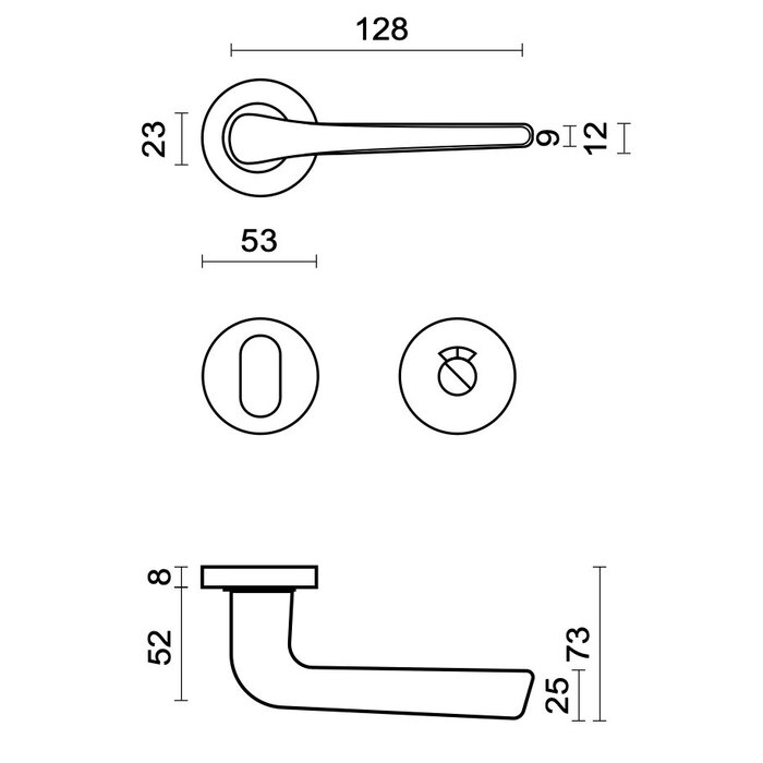 HDD Poignées de porte plates noires SIPORA