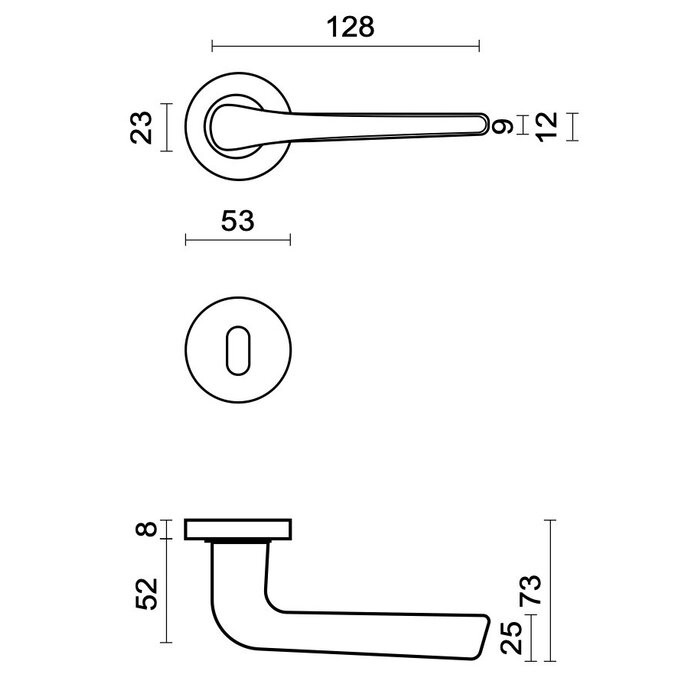 HDD Poignées de porte plates noires SIPORA