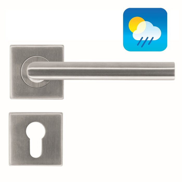 HDD Stainless steel door handles "Square I shape 16 mm" also for outdoor use