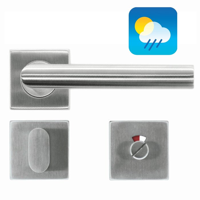HDD Stainless steel door handles Square "I shape 19 mm" also for outdoor use