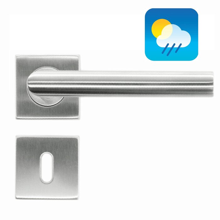 HDD Stainless steel door handles Square "I shape 19 mm" also for outdoor use