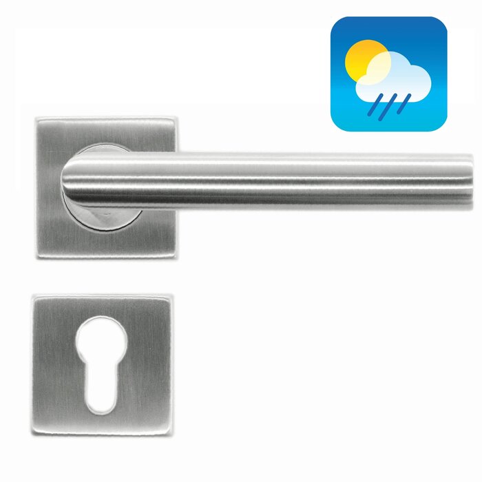 HDD Stainless steel door handles Square "I shape 19 mm" also for outdoor use