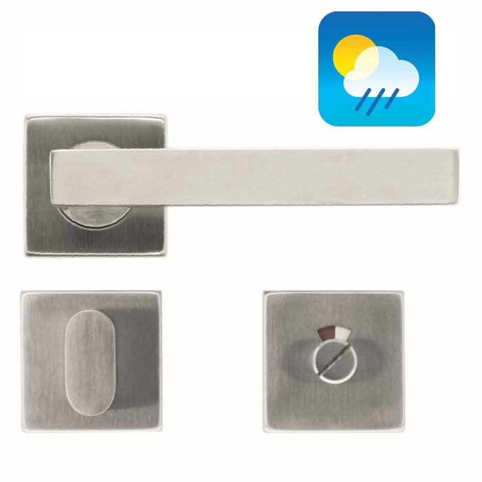 HDD Stainless steel door handles "Cubic shape 19mm" also for outdoor use