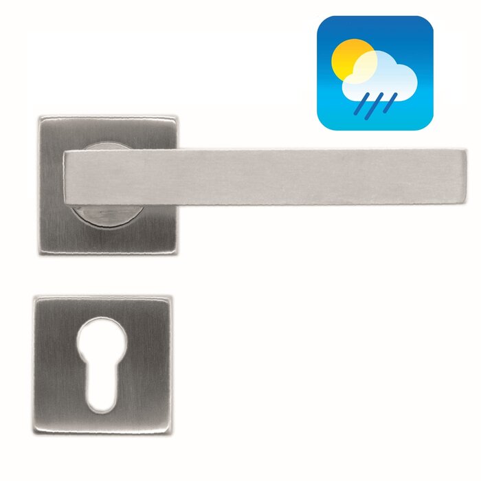 HDD Stainless steel door handles "Cubic shape 19mm" also for outdoor use