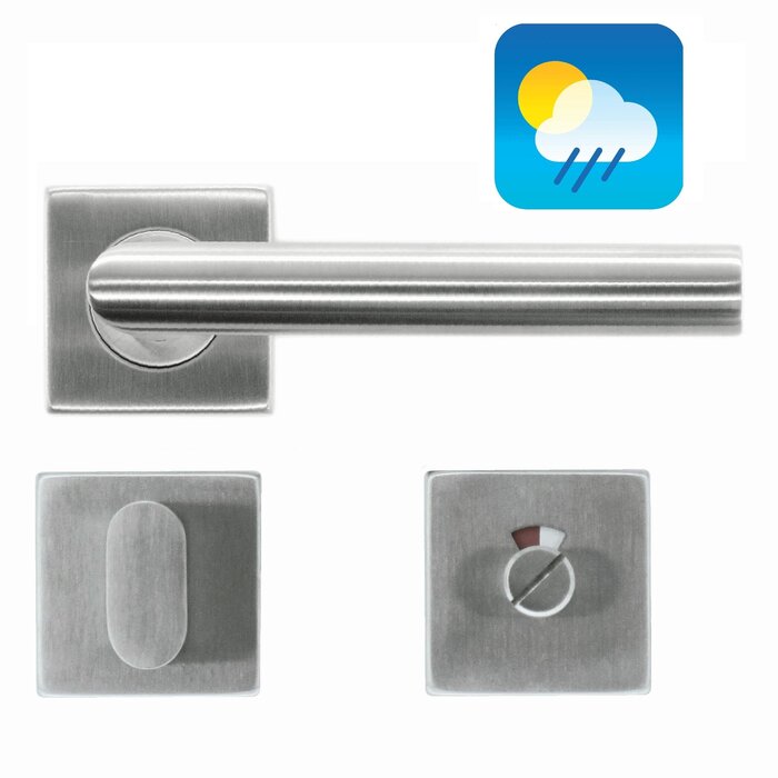 HDD RVS deurklinken flat square "I-shape 19mm" ook voor buiten