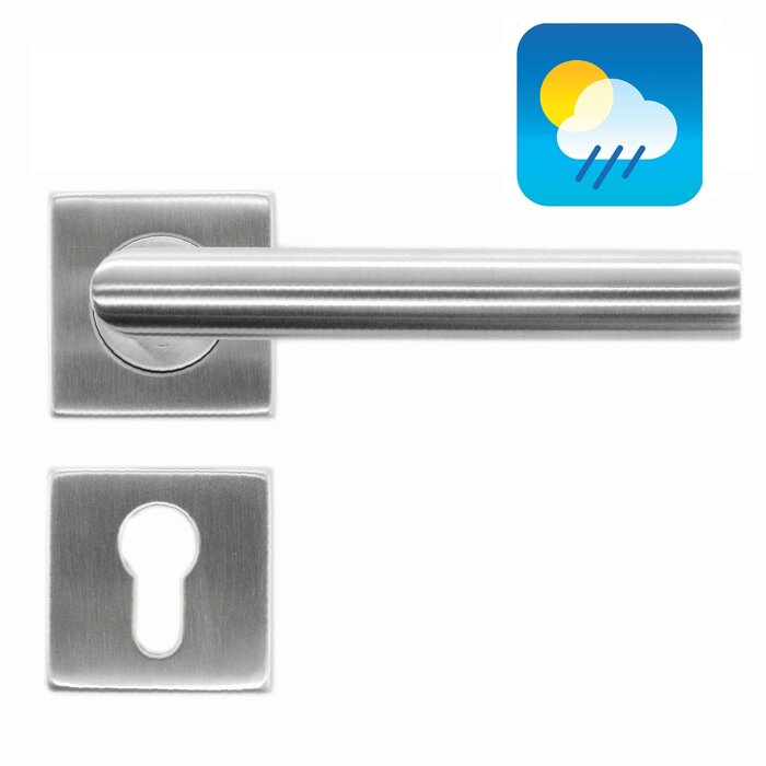 HDD Stainless steel door handles flat square "I-shape 19mm" also for outdoor use