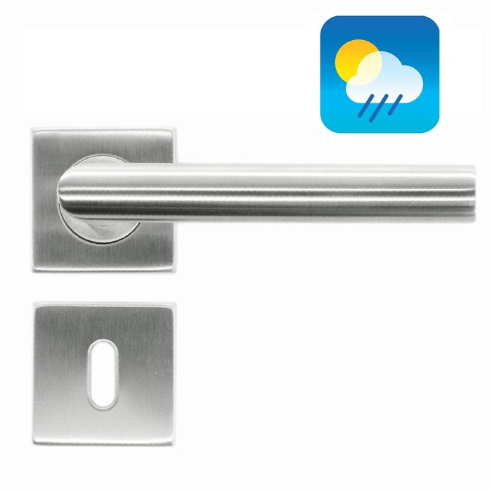 HDD Stainless steel door handles flat square "I-shape 19mm" also for outdoor use