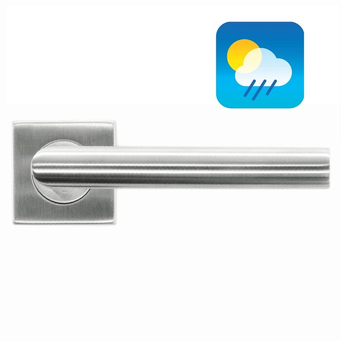 HDD Stainless steel door handles flat square "I-shape 19mm" also for outdoor use