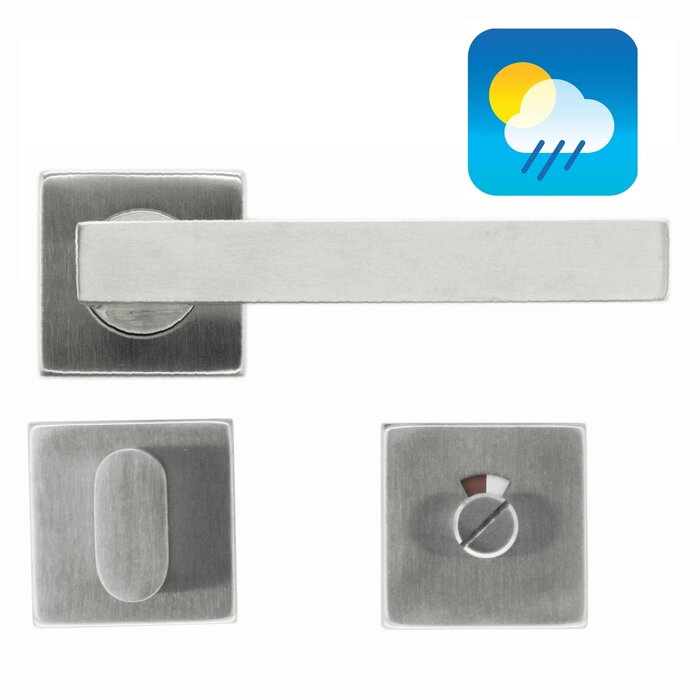 HDD HDD Deurklinken flat "kubic shape 19mm" RVS plus ook voor buiten