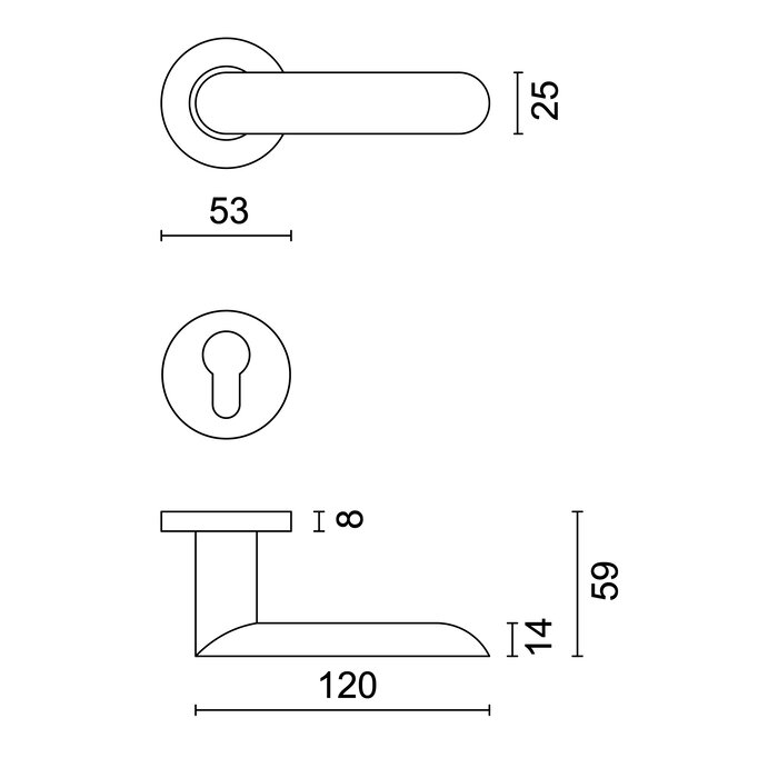 HDD Door handles "Space" stainless steel plus also for outdoor use