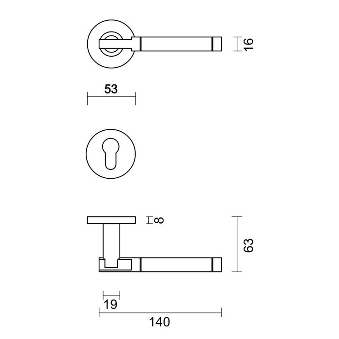 HDD Stainless steel door handles 'Pluto' also suitable for outdoor use