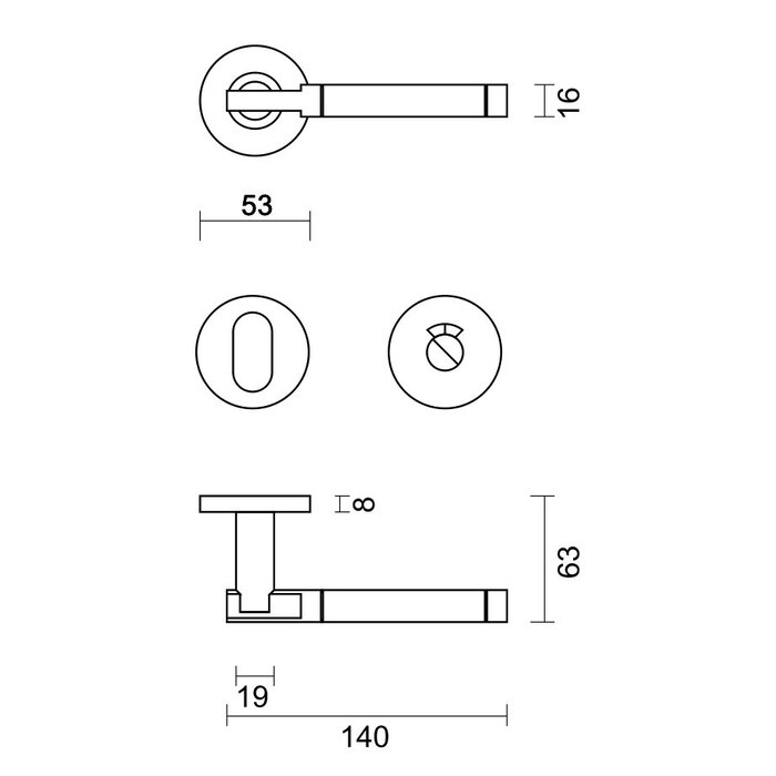 HDD Stainless steel door handles 'Pluto' also suitable for outdoor use