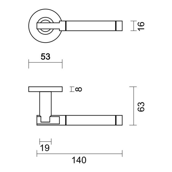 HDD Stainless steel door handles 'Pluto' also suitable for outdoor use